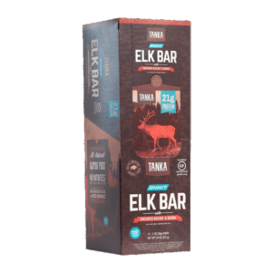 Elk Bar - This protein bar offers delicious elk meat along with bison and bacon, and packs 21 grams of gourmet protein.