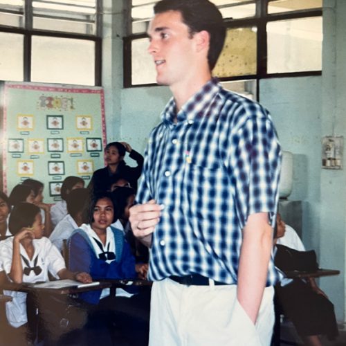 Graduated high school and moved to northeast Thailand, volunteering as an ESL teacher at the Santitham Witthayakhom School.